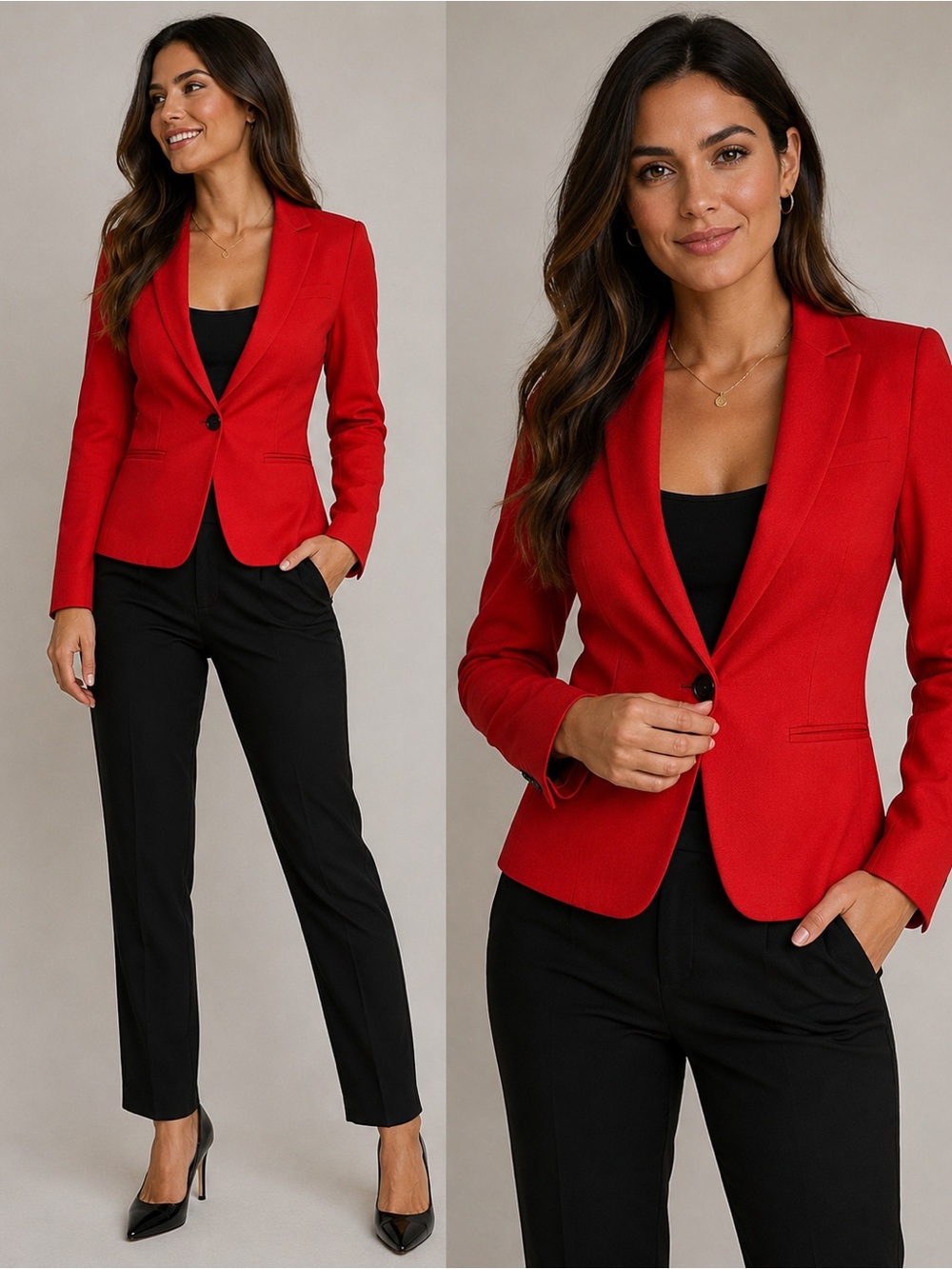 Banana Republic Classic Fit Red Wool Blend Blazer Jacket Women’s Size 2